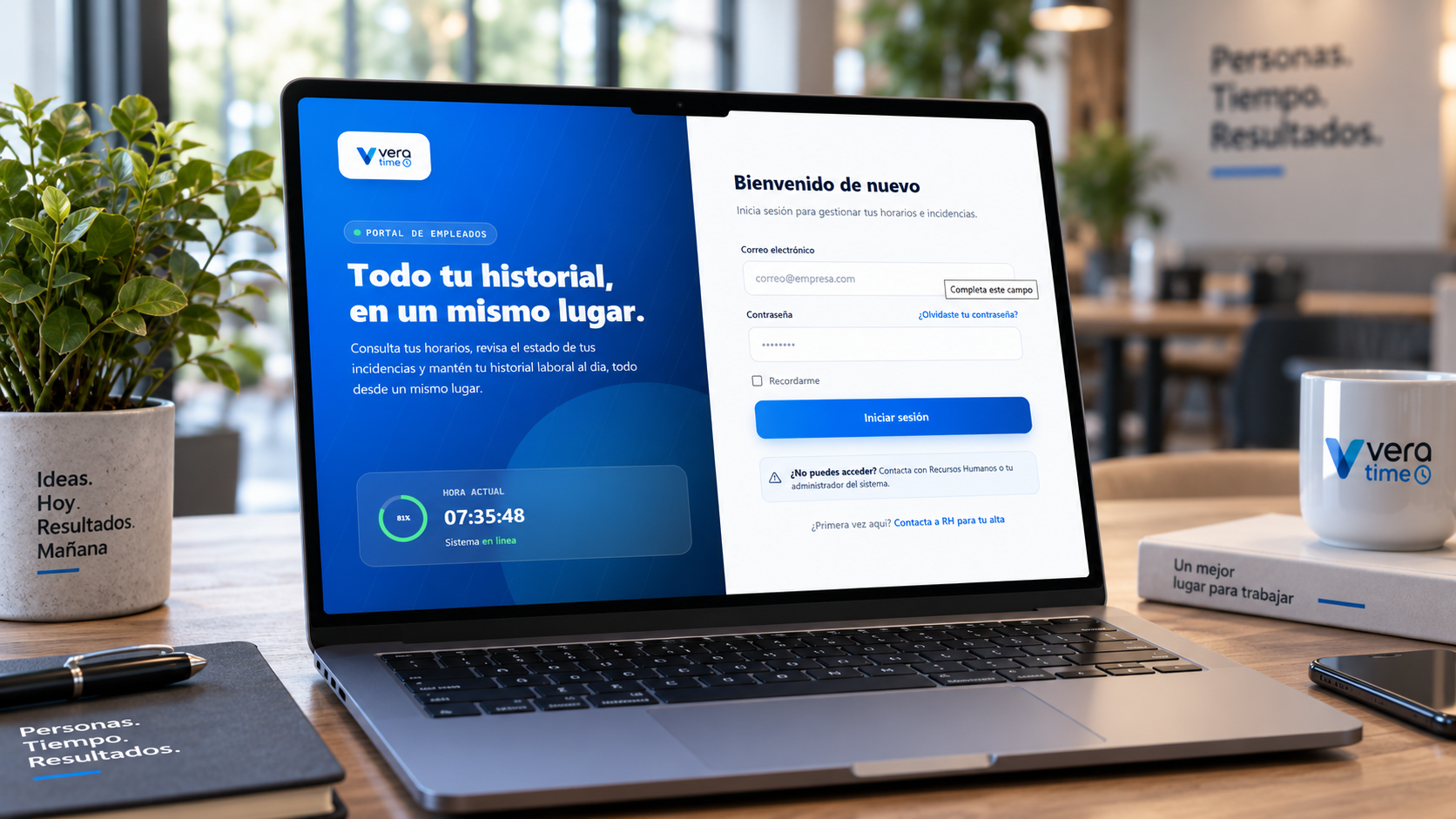 Portal de colaboradores en Vera Time